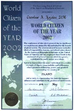 Czesaw K. Kajdas World citizen of the year